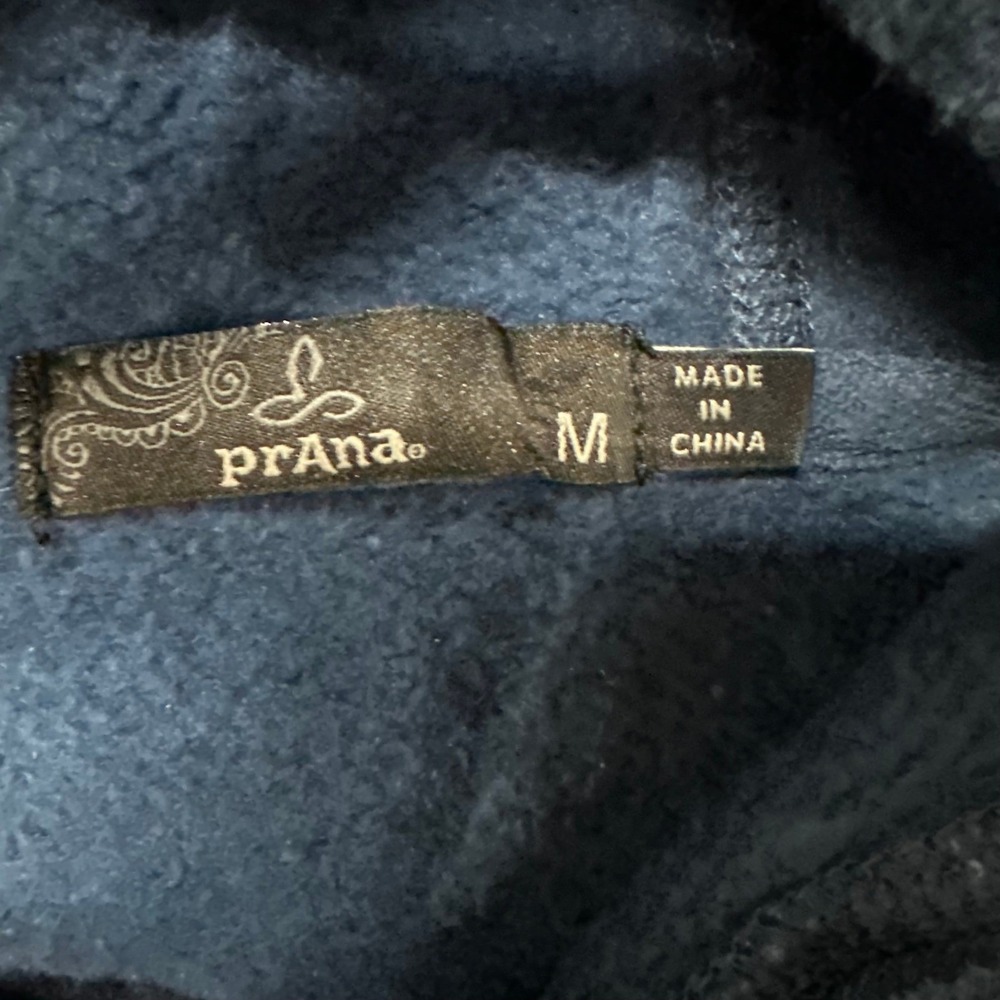 Prana Hoodie Womens Size M Blue Organic Cotton Patterned Tunic Cowl Neck - Picture 4 of 6